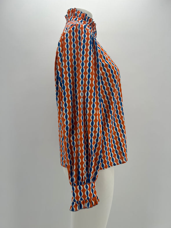 Chemise orange à motifs