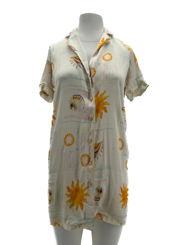 Robe chemise à motif coquillage