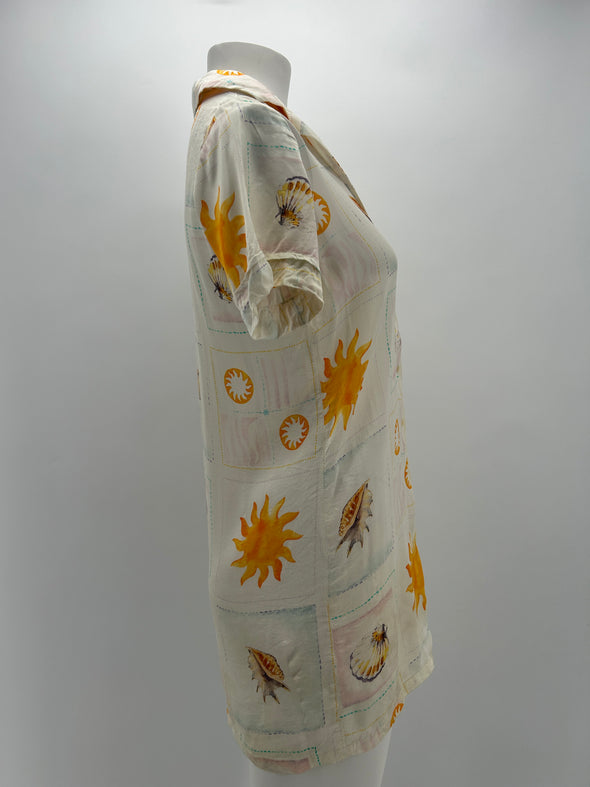 Robe chemise à motif coquillage