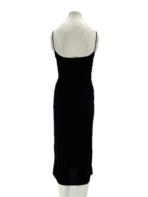 Robe satinée noire