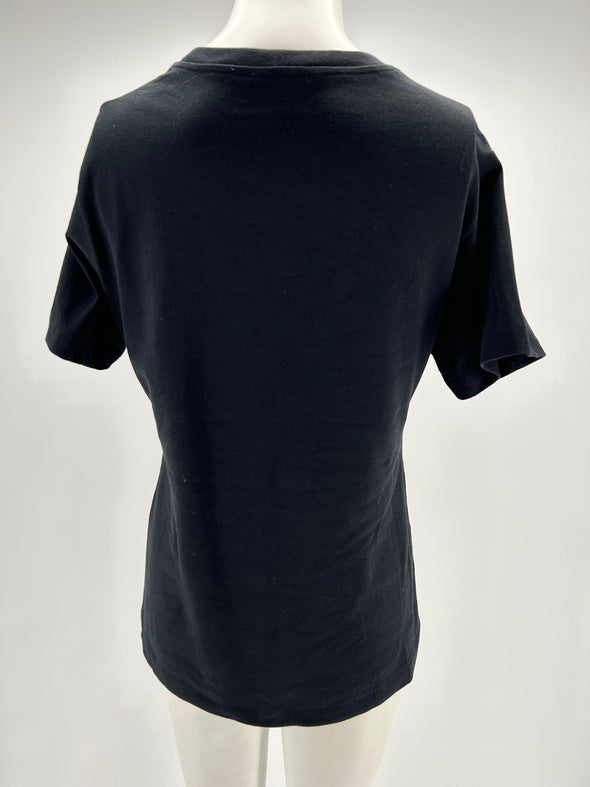 T-shirt noir à détail chaîne