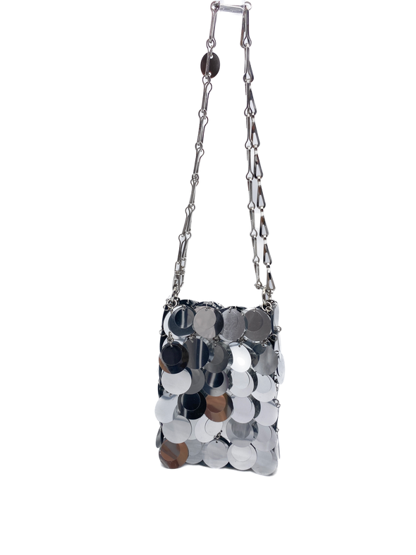 Sac porté épaule "Nano Sparkle" à pastilles argentées