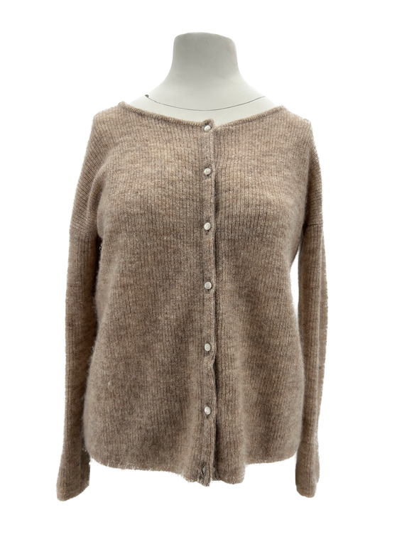 Cardigan beige en laine