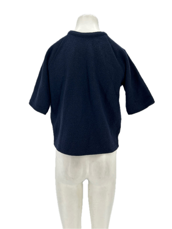 Top marine à manches courtes