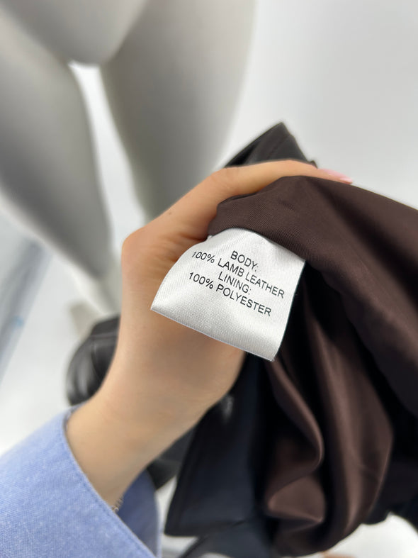 Veste en cuir marron