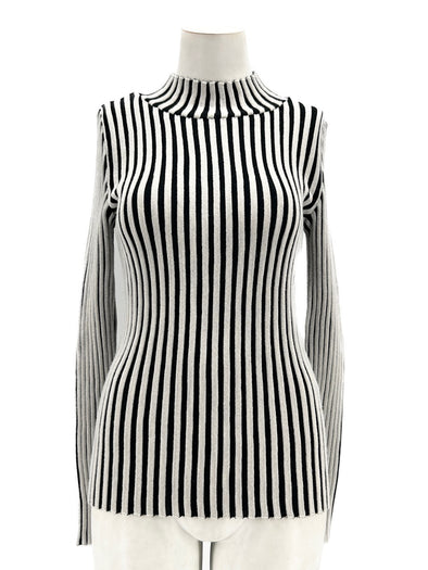 Top rayé noir et blanc