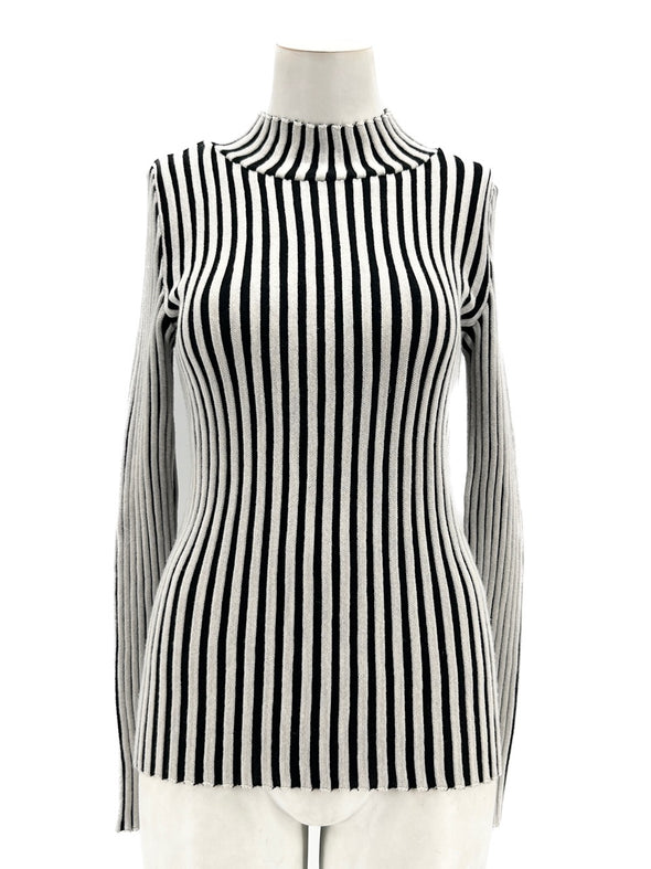 Top rayé noir et blanc