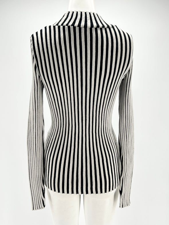 Top rayé noir et blanc