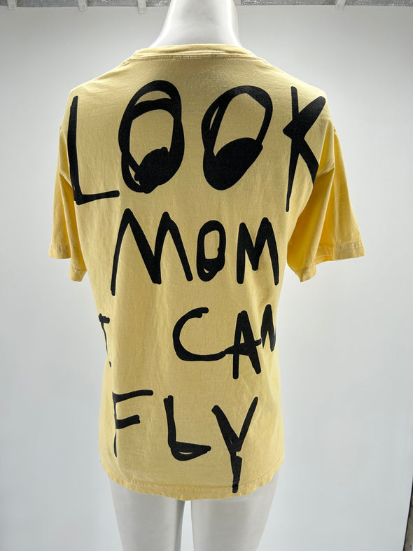 T-shirt "Look Mom I Can Fly" jaune