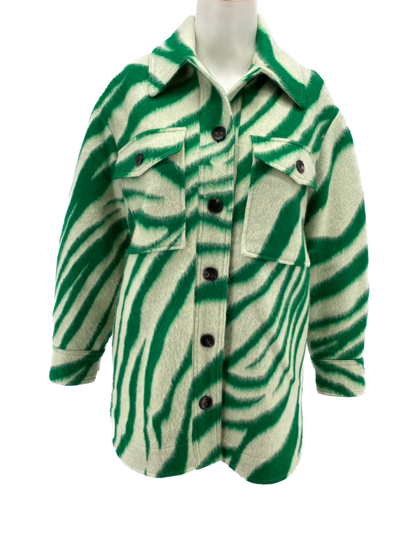 Veste verte et blanche