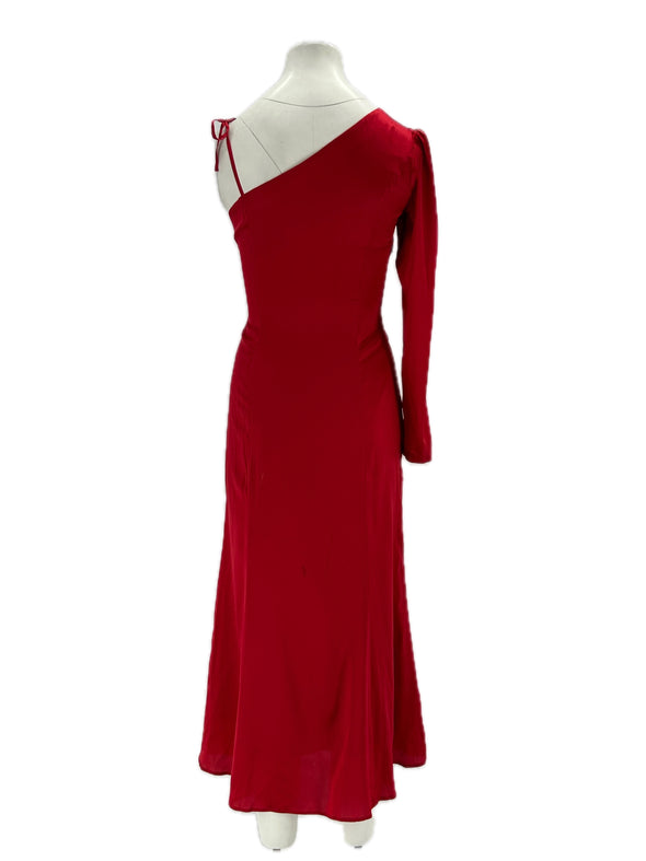 Robe en soie rouge