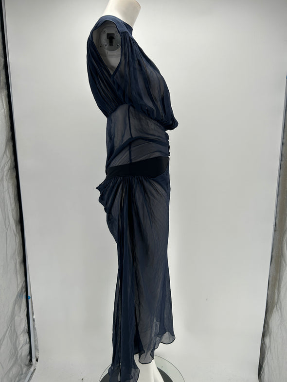 Robe noire longue transparente