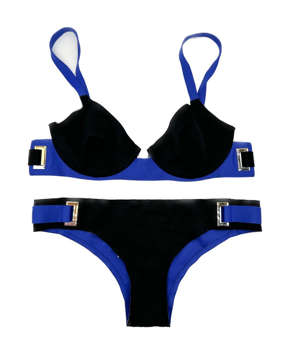 Maillot de bain noir et bleu