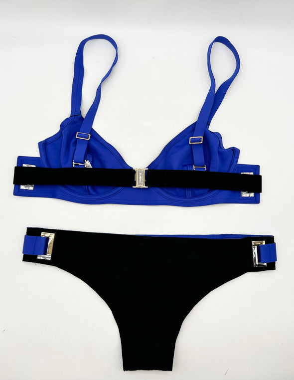 Maillot de bain noir et bleu