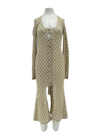 Robe en maille beige