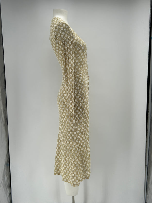 Robe en maille beige