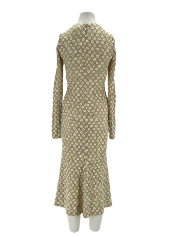 Robe en maille beige