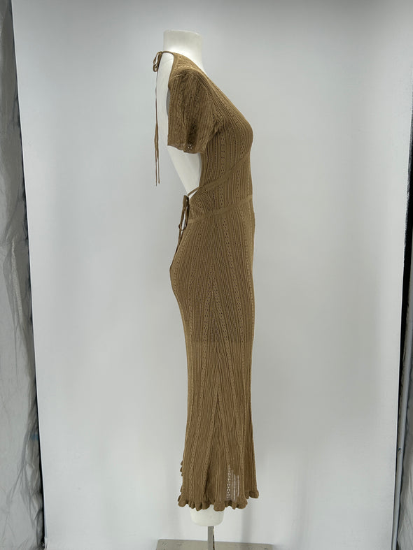 Robe en maille dorée