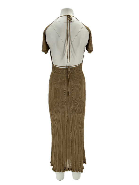 Robe en maille dorée