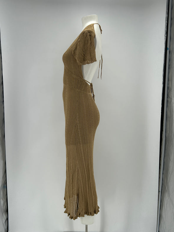 Robe en maille dorée