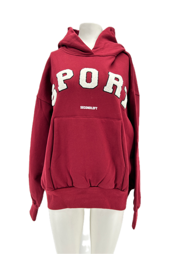 Sweat à capuche bordeaux