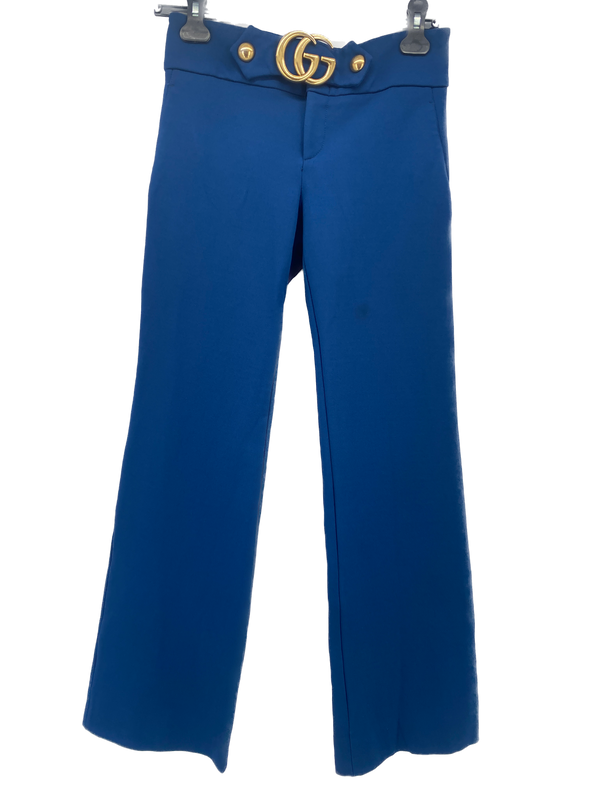 Pantalon en laine bleu