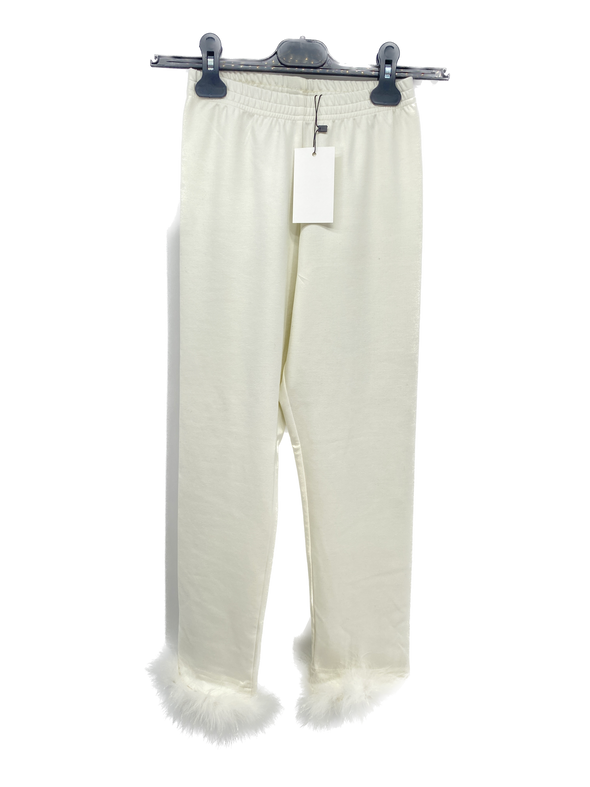 Pantalon blanc à plumes