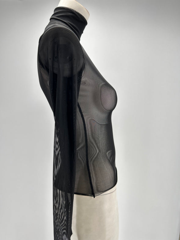 Top en mesh transparent