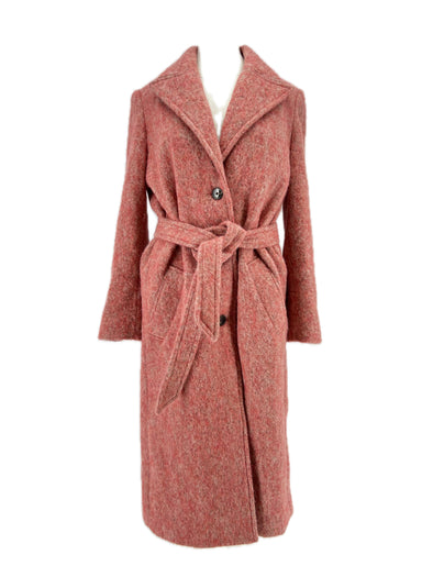 Manteau rose en laine mélangée