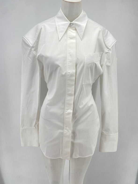 Chemise blanche en popeline de coton