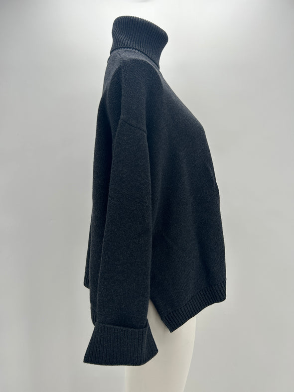 Pull col roulé noir