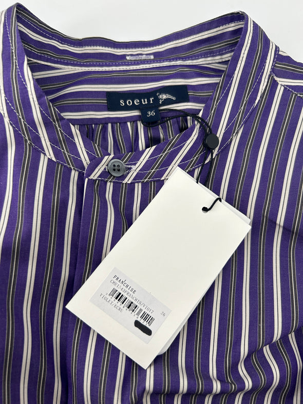 Chemise rayé violette