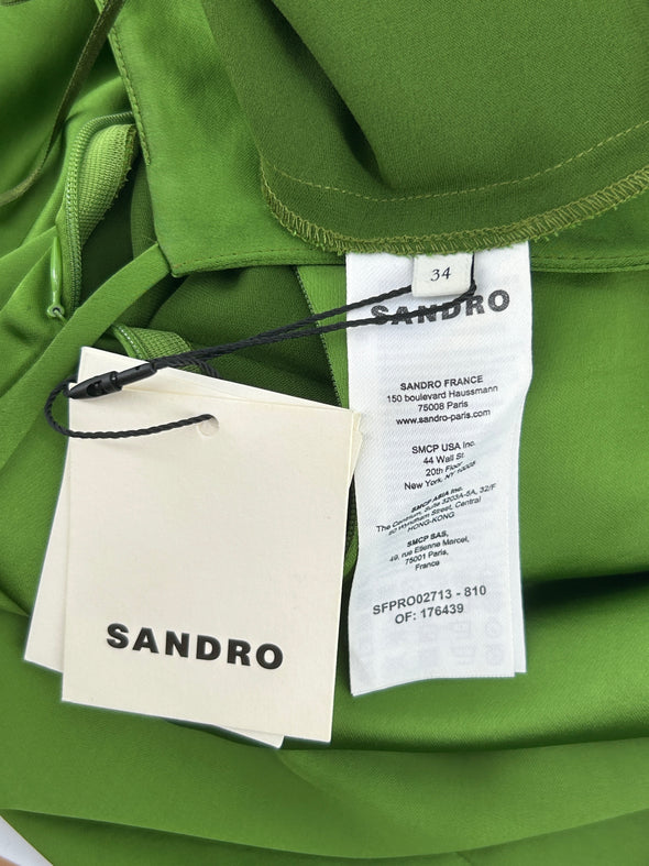 Robe satinée verte