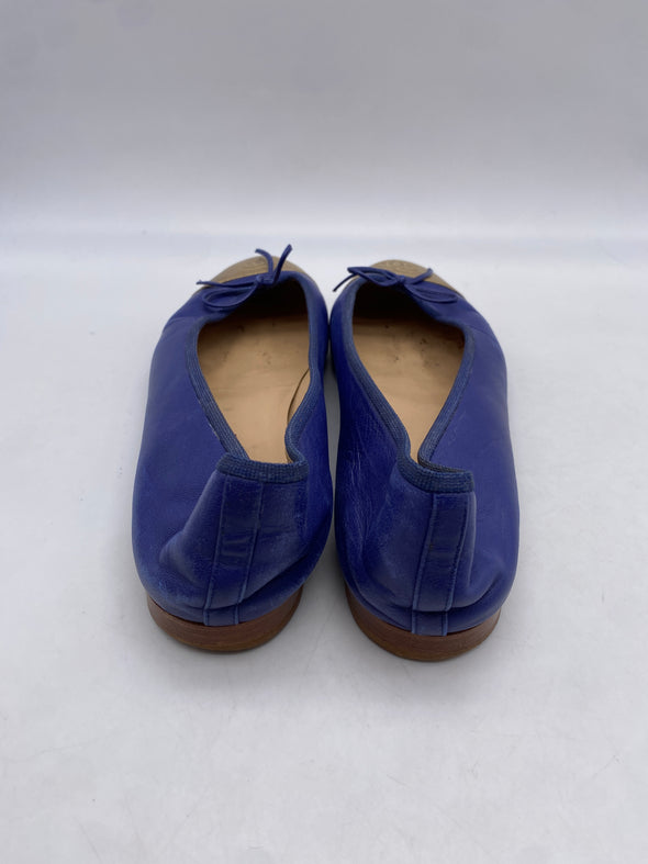 Ballerines en cuir bi-colore