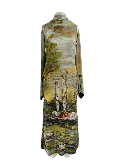 Robe en velours imprimée