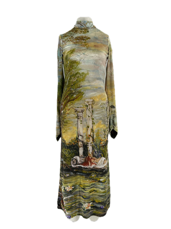 Robe en velours imprimée