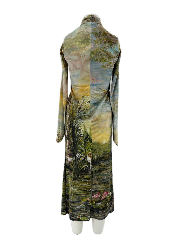 Robe en velours imprimée