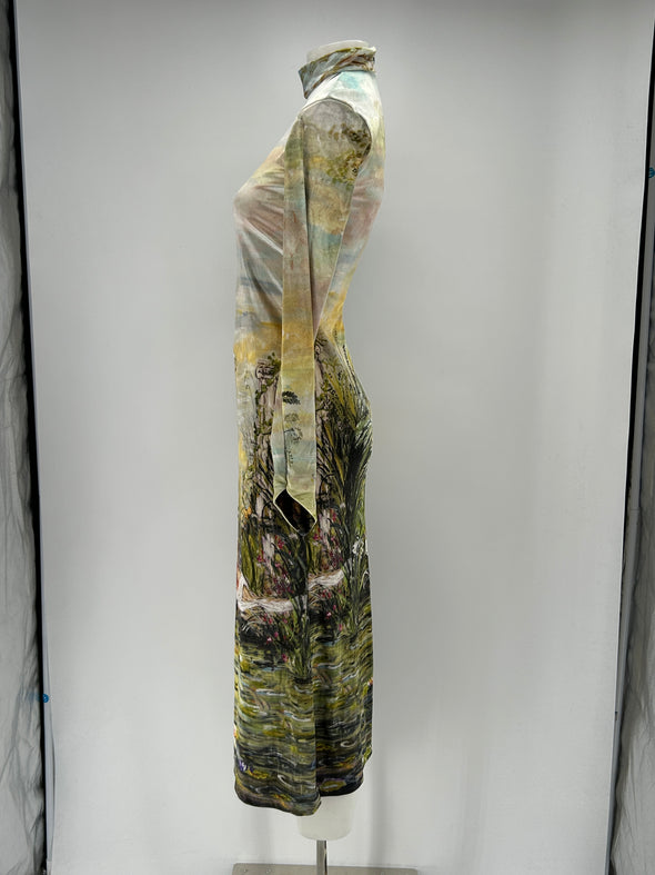 Robe en velours imprimée