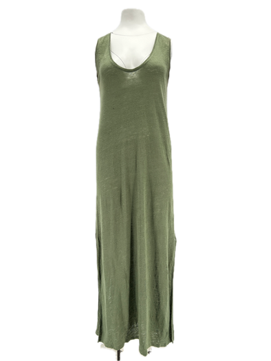 Robe en lin kaki