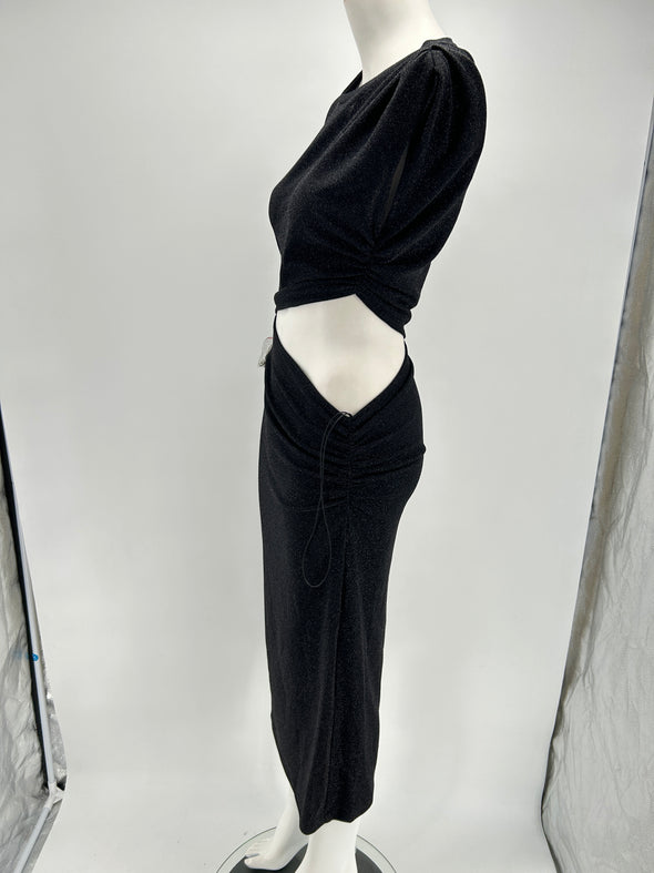 Robe noire asymétrique à paillettes