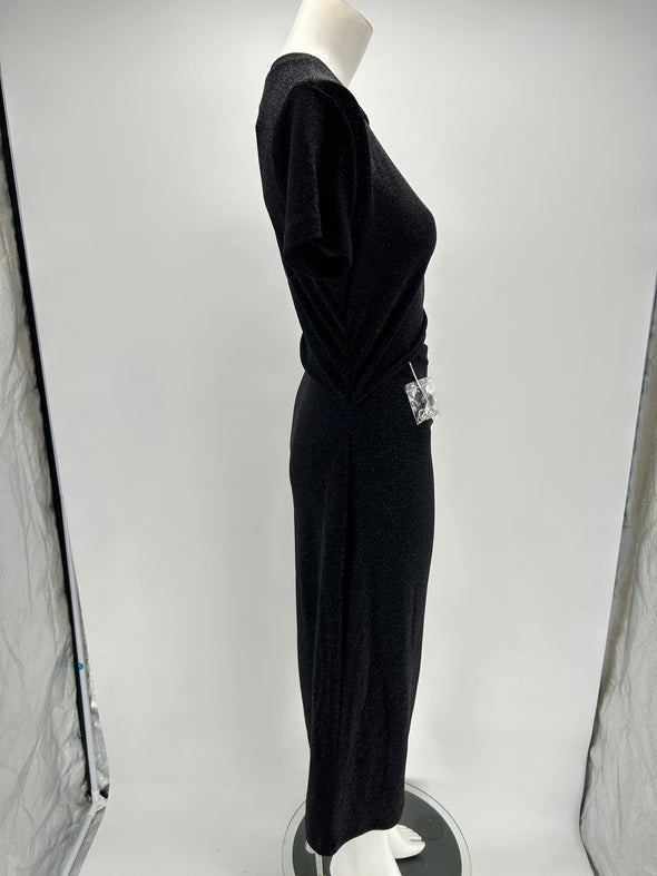 Robe noire asymétrique à paillettes