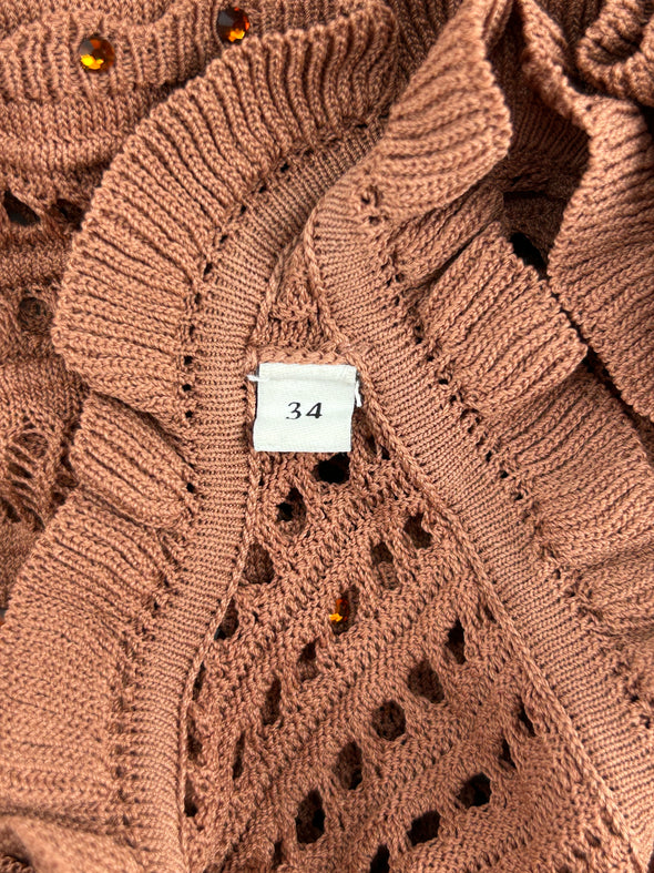 Robe en crochet marron