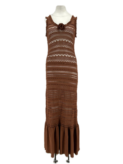 Robe en crochet marron