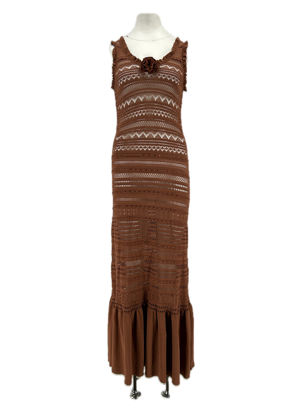 Robe en crochet marron