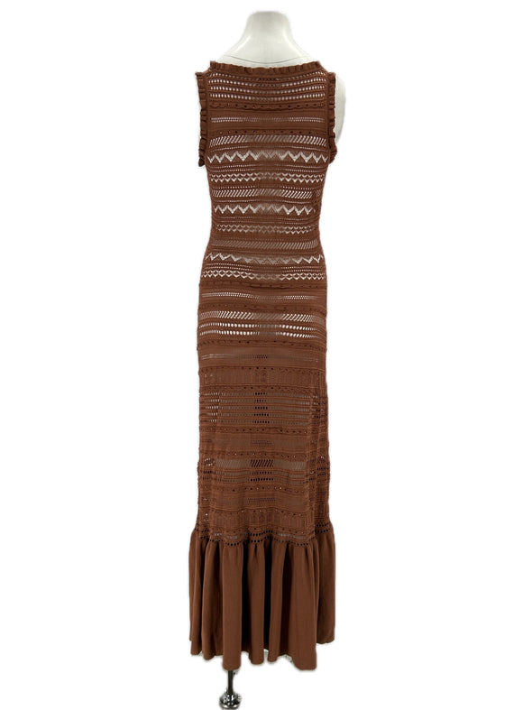 Robe en crochet marron
