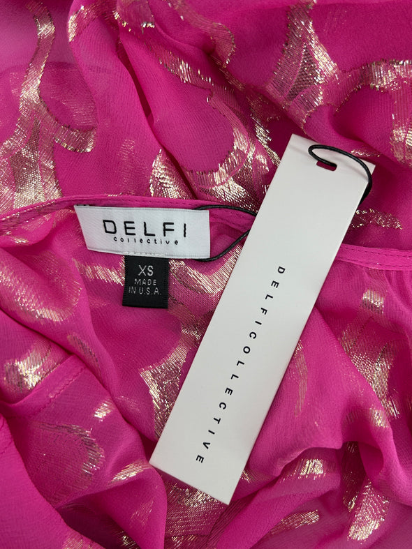 Robe en soie rose