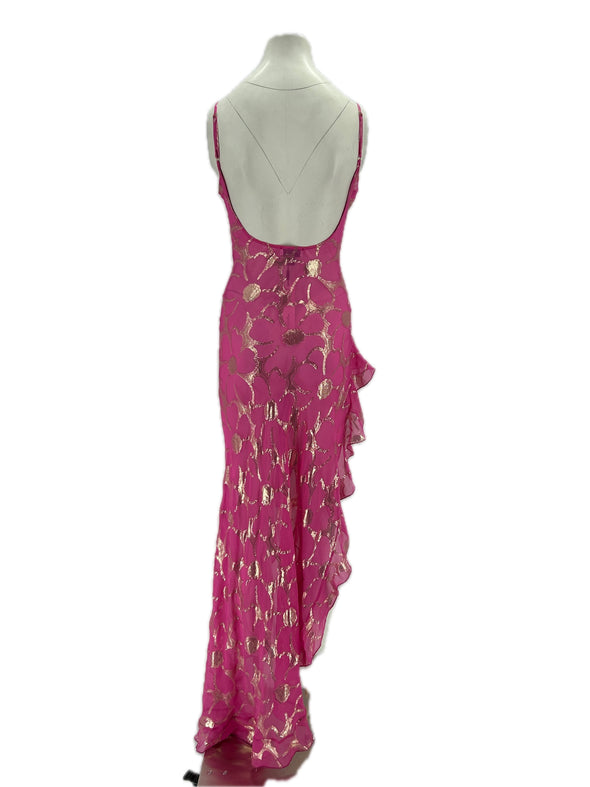 Robe en soie rose