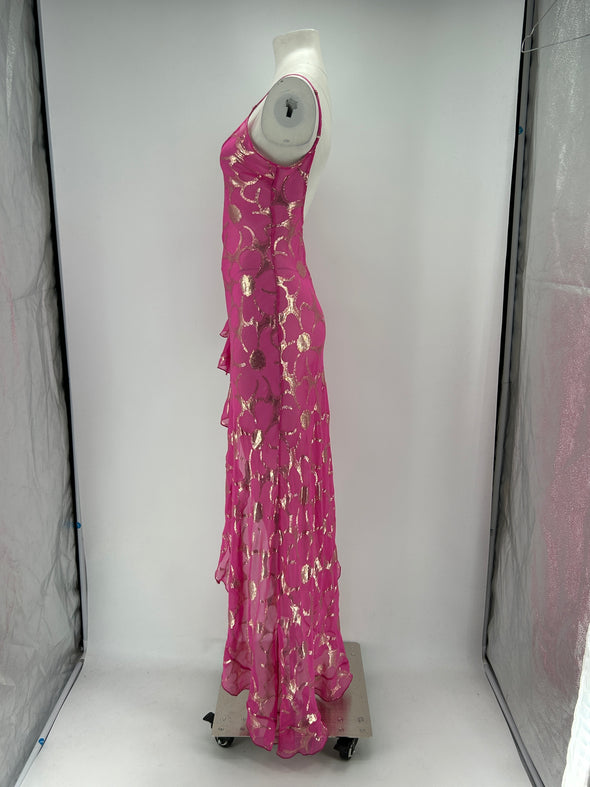 Robe en soie rose