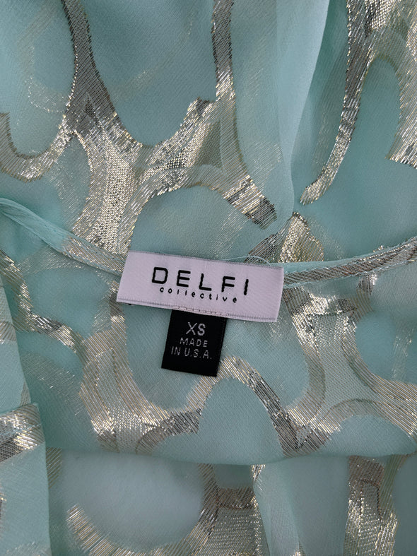 Robe en soie bleue