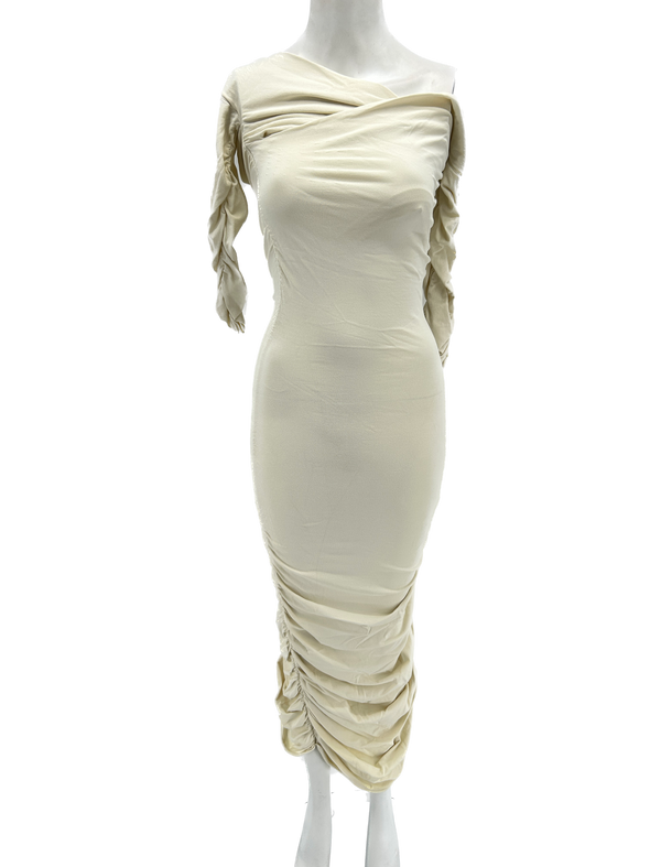 Robe longue beige